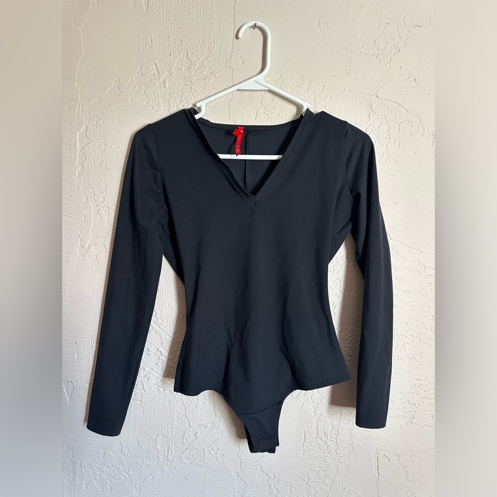 Size Small SPANX Black Long Sleeve Bodysuit
